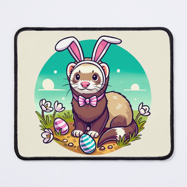 Item preview, Easter Ferret on the Hunt for Eggs designed and sold by Ghost on Toast.