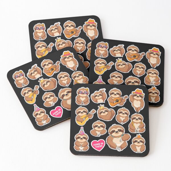 Item preview, Sloth Party Sticker Design by Steezee designed and sold by SteezeeStore.
