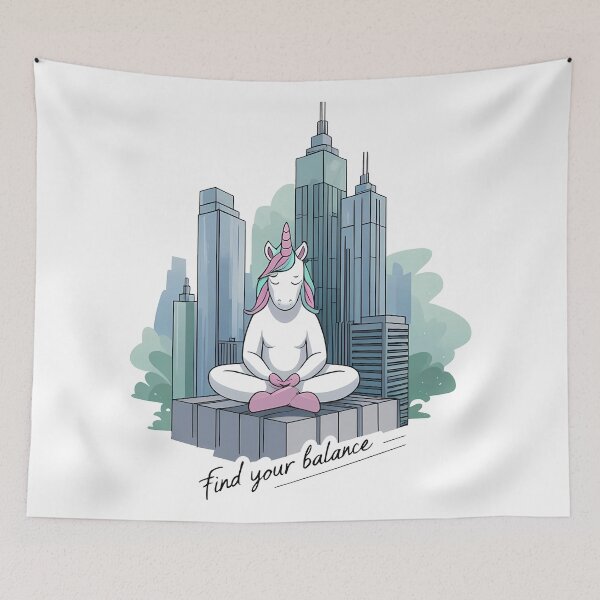 Item preview, Find Your Balance – Urban Zen Unicorn designed and sold by zoughlal.