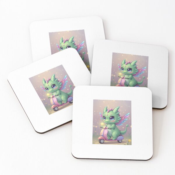 Item preview, Adorable Chibi Dragon on Scooter - Dreamy Merch designed and sold by SmartyWonders.