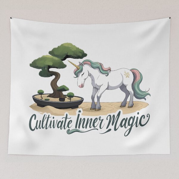 Item preview, Cultivate Inner Magic – Zen Garden Unicorn designed and sold by zoughlal.