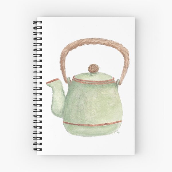 Item preview, Green and Coper Tea Kettle Watercolor Art designed and sold by A_Guy_With_Art_Supplies.