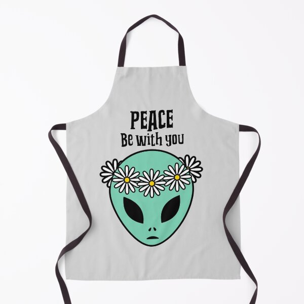 Item preview, Flower Child Alien with Peace be with you text designed and sold by LuvGlamGraphics.