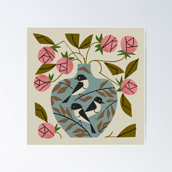 Item preview, Three Bird Rose Vase designed and sold by Renea L Thull.