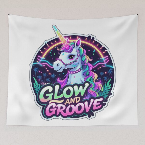 Item preview, Glow and Groove – Electric Festival Unicorn designed and sold by zoughlal.