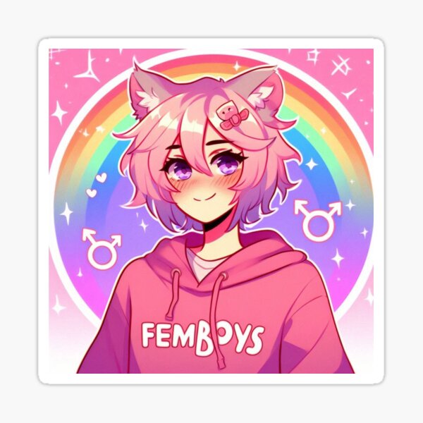 Artikel-Vorschau von Süße Femboy Katze Pink, designt und verkauft von Okami-Nanachi.