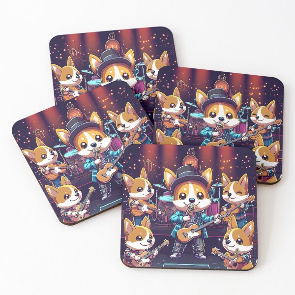 Item preview, Corgi Rock Band T-Shirt designed and sold by BatkuzaHUB.