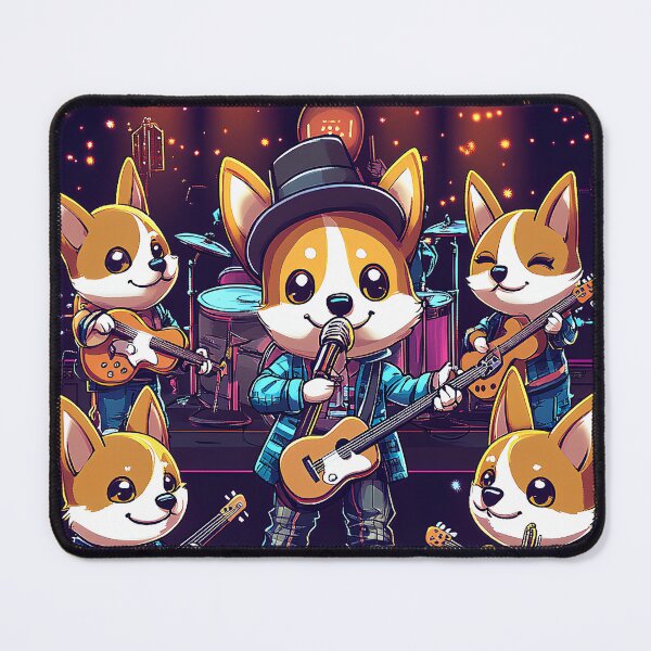 Item preview, Corgi Rock Band T-Shirt designed and sold by BatkuzaHUB.