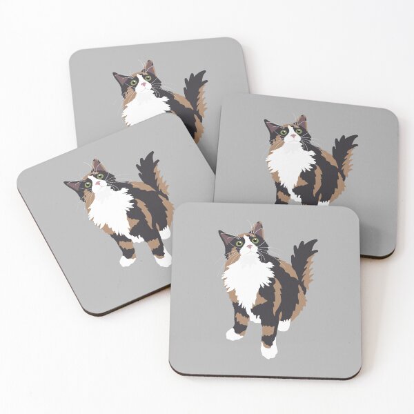 Item preview, Fluffy Calico Cat - Grey designed and sold by stubiedoodles.