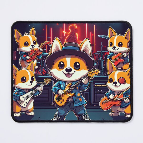 Item preview, Corgi Rockstar Band T-Shirt – The Ultimate Music Lover designed and sold by BatkuzaHUB.