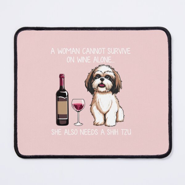 Item preview, Shih Tzu and wine Funny Dog  designed and sold by TeeDoozy.