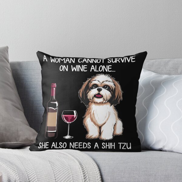 Item preview, Shih Tzu and wine Funny Dog  designed and sold by TeeDoozy.