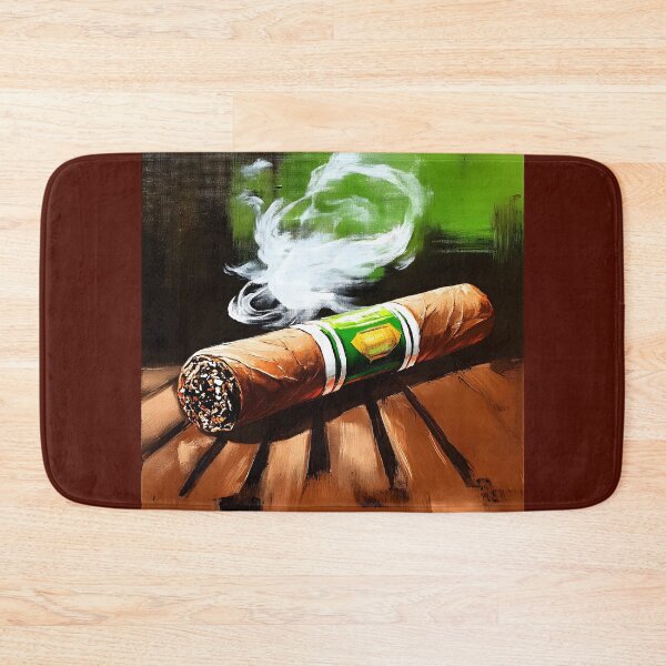 Item preview, Timeless Indulgence - Detailed Cigar with Swirling White Smoke on Wooden Surface designed and sold by OlfactoART Studio.