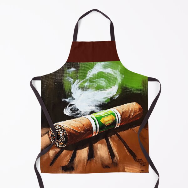 Item preview, Timeless Indulgence - Detailed Cigar with Swirling White Smoke on Wooden Surface designed and sold by OlfactoART Studio.