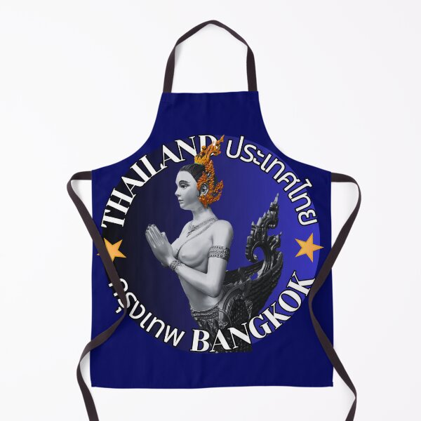 Item preview, Thailand, Bangkok, & Kinnaree over blue background. designed and sold by Linklandiya.