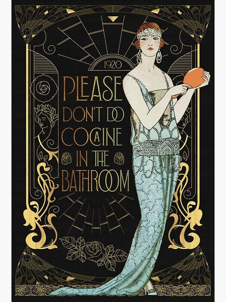 Thumbnail 3 of 3, Poster, Vintage Please don't do cocaine Funny Bathroom Poster designed and sold by marTeenHamb.