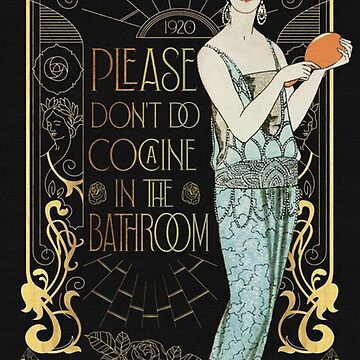 Artwork thumbnail, Vintage Please don't do cocaine Funny Bathroom Poster by marTeenHamb