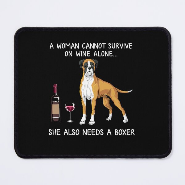 Item preview, Boxer and wine Funny Dog designed and sold by TeeDoozy.