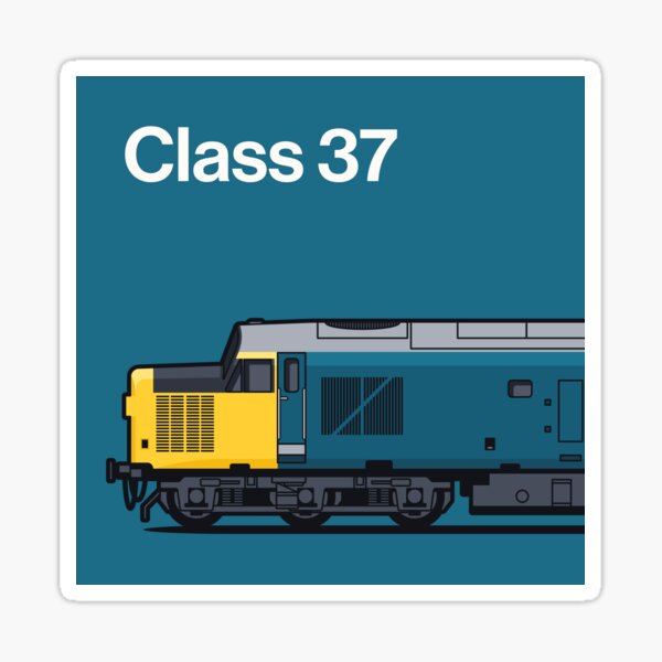 Class 37 BR Blue Diesel Train Side England Sticker