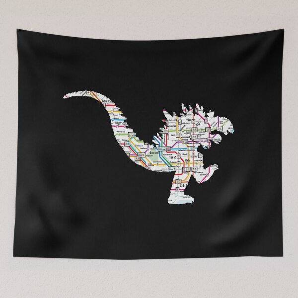 Item preview, Godzilla Stomping cut from Tokyo Subway Map designed and sold by Thomas-Duane.
