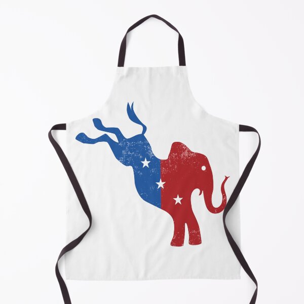 Item preview, Bipartisan icon featuring a hybrid of the Republican elephant and Democratic donkey, split in red and blue, with a distressed texture and dynamic kicking motion. designed and sold by mirrorimages.