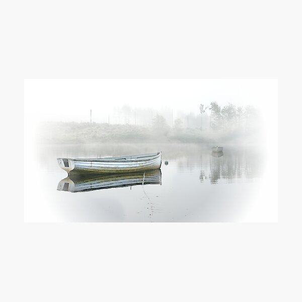 Item preview, Boats in the fog at Loch Rusky designed and sold by Theonebespoke.
