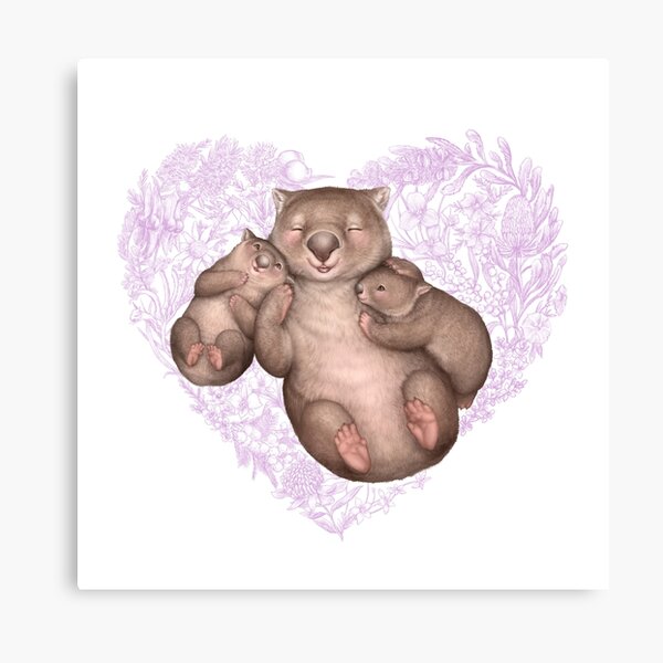 Vista previa del artículo con la obra «Mamá wombat», diseñado y vendido por elisemartinson.