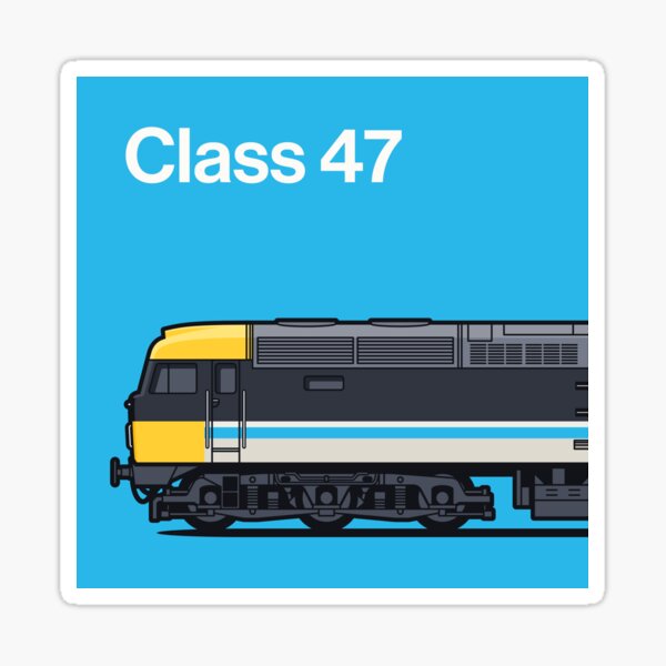 Artikel-Vorschau von Class 47 Cyan Diesel Train Side England, designt und verkauft von VoodooCircus.