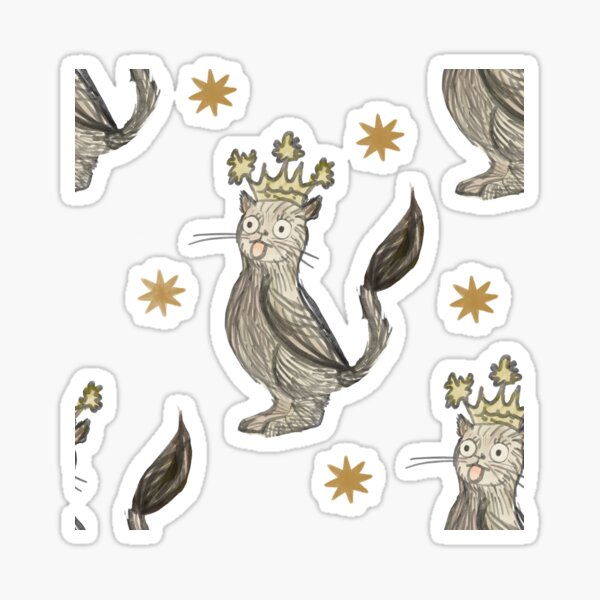 Artikel-Vorschau von Rot der mittelalterlichen heraldischen Katze. Lustiges illuminiertes Manuskript. Sticker, designt und verkauft von Jemma Jamie Skidmore.