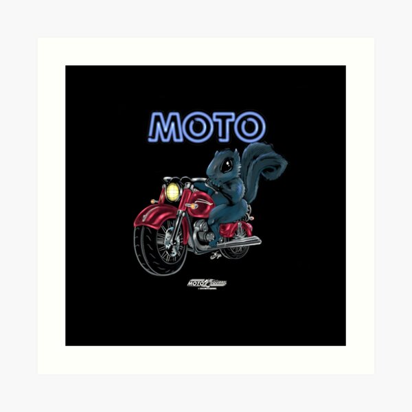 Blue Squirrel Bobber Art Print