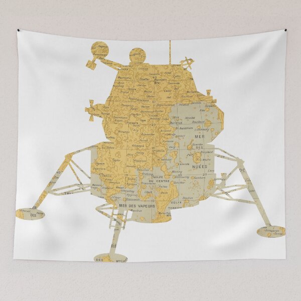 Item preview, Lunar Landing Module cut from a 1949 French Moon Map designed and sold by Thomas-Duane.