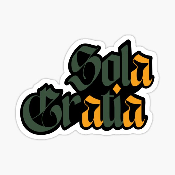 Vista previa del artículo con la obra «Sola Gratia», diseñado y vendido por sota-senpai.
