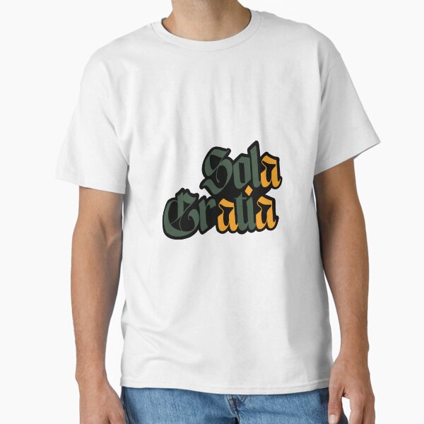 Vista previa del artículo con la obra «Sola Gratia», diseñado y vendido por sota-senpai.