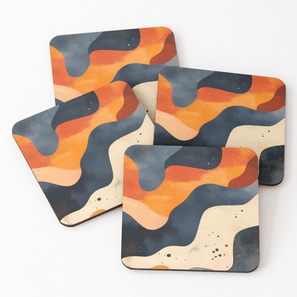 Item preview, Bold Abstract Geometric Waves – Fiery Orange and Deep Navy Design designed and sold by GASCE Studio.