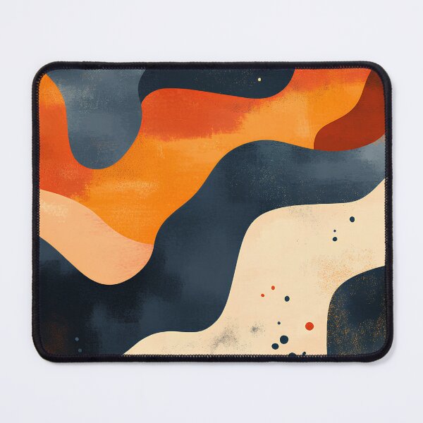 Item preview, Bold Abstract Geometric Waves – Fiery Orange and Deep Navy Design designed and sold by GASCE Studio.