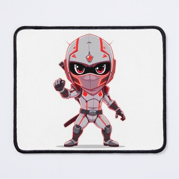 Item preview, Chibi Cyber Ninja in Neon Red Armor – Futuristic Samurai Style designed and sold by ShadowTek.