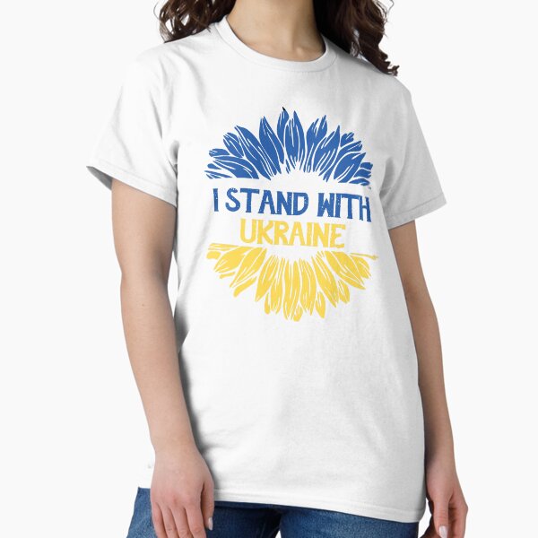 I Stand With Ukraine - Ukraine Sunflower Peace Flag Classic T-Shirt