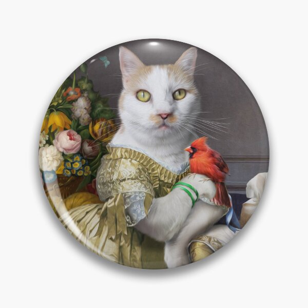 Item preview, White cat in dress with bird and butterfly designed and sold by carpo17.