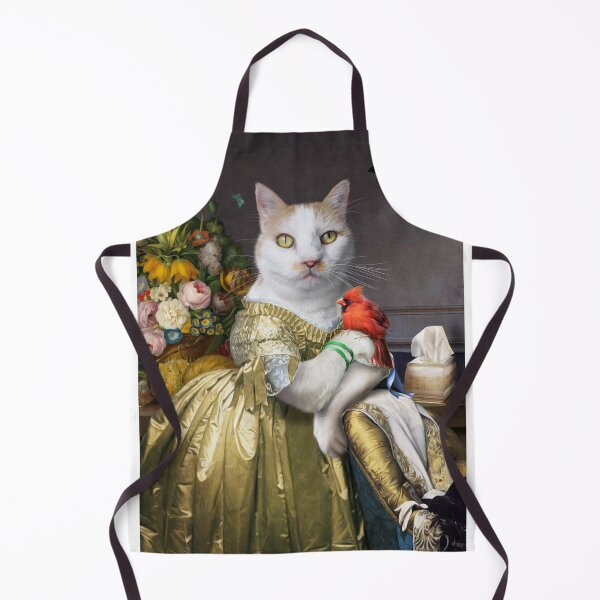 Item preview, White cat in dress with bird and butterfly designed and sold by carpo17.
