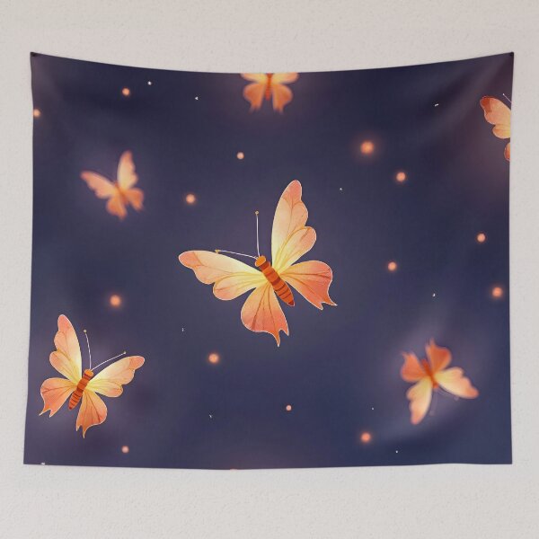 Item preview, Glowing Fireflies – Seamless Watercolor Night Pattern designed and sold by Whiteshadow130.