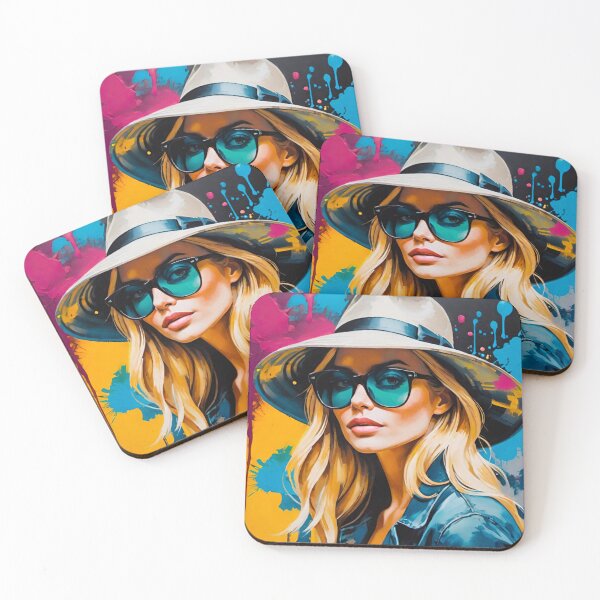 Item preview, Gorgeous Blonde Beauty in Hat and Shades designed and sold by GrizzlyCollective.