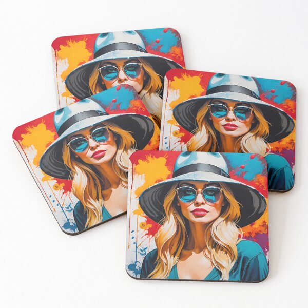 Item preview, Stunning Blonde Bombshell in Hat and Shades designed and sold by GrizzlyCollective.