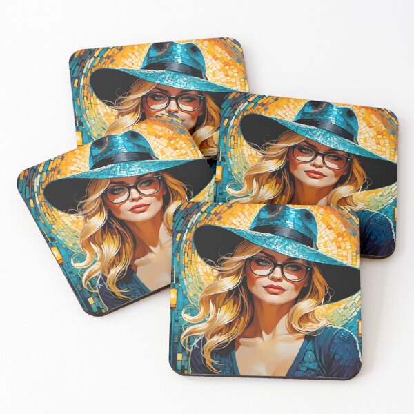Item preview, Gorgeous Blonde Beauty with Hat, Shades, and Red Lips designed and sold by GrizzlyCollective.