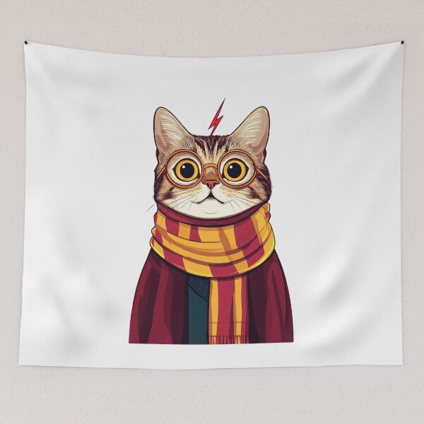 Item preview, Potter Cartoon Wizard Magic Fantasy, magical cat designed and sold by Innamalinka.