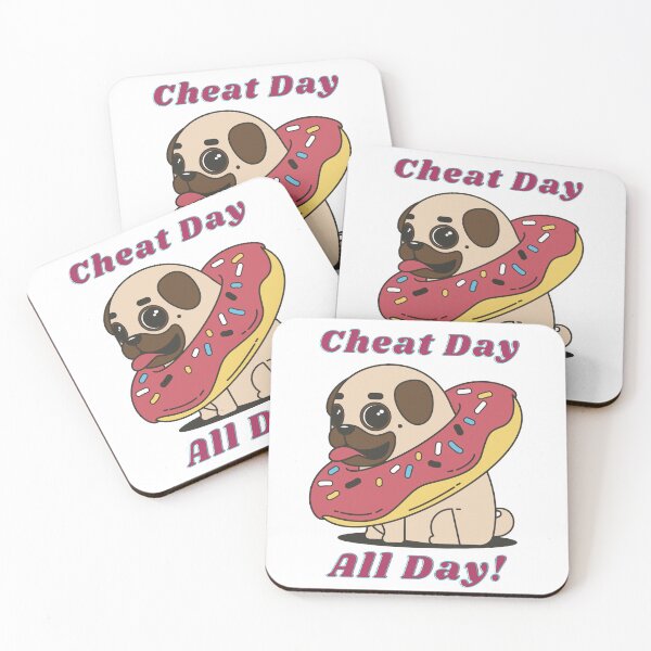 Item preview, Cheat Day All Day Pug & Donut designed and sold by AussieMomma.