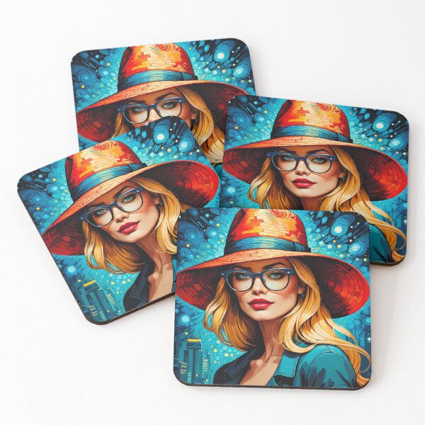 Item preview, Glamorous Blonde Beauty with Hat, Shades, and Red Lips designed and sold by GrizzlyCollective.