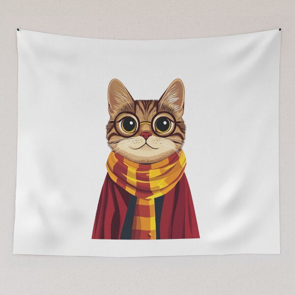 Item preview, Potter Cartoon Wizard Magic Fantasy, magical cat designed and sold by Innamalinka.