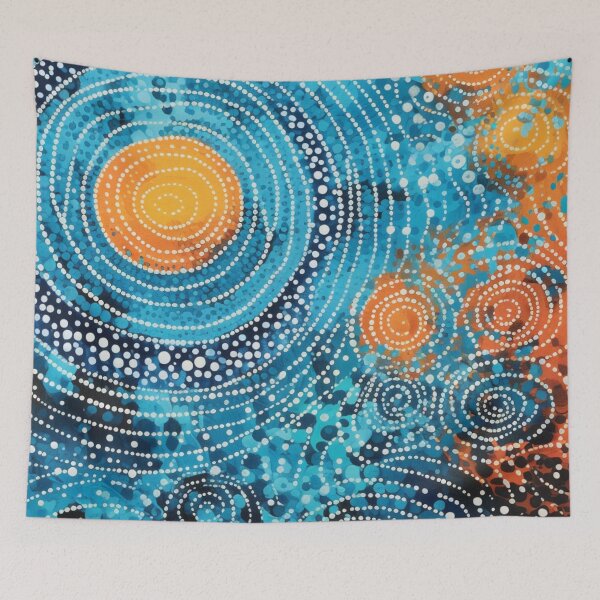Item preview, Aboriginal Inspired Dot Art - Underwater Volcanic Epicenter designed and sold by GrinGalore.