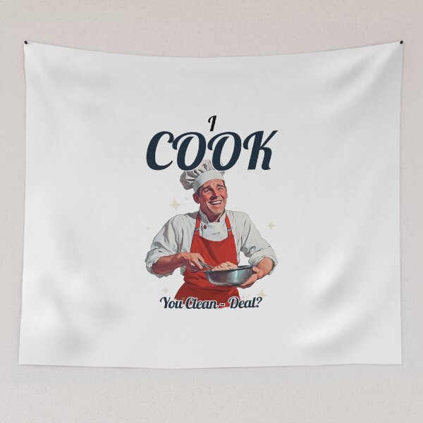 Item preview, I Cook You Clean Funny  Retro Chef  Shirt  designed and sold by ngedupdorjee.