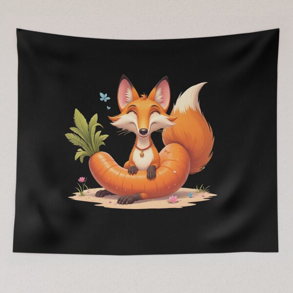 Item preview, Adorable Kawaii Fox with Carrot Tail designed and sold by Itsheartshop.